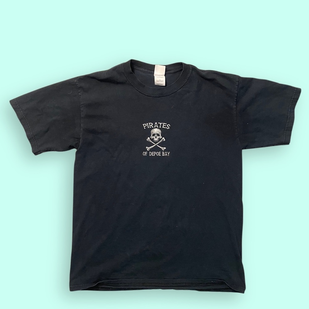“PIRATES OF DEPOT BAY” Faded Gildan Black Graphic Tee